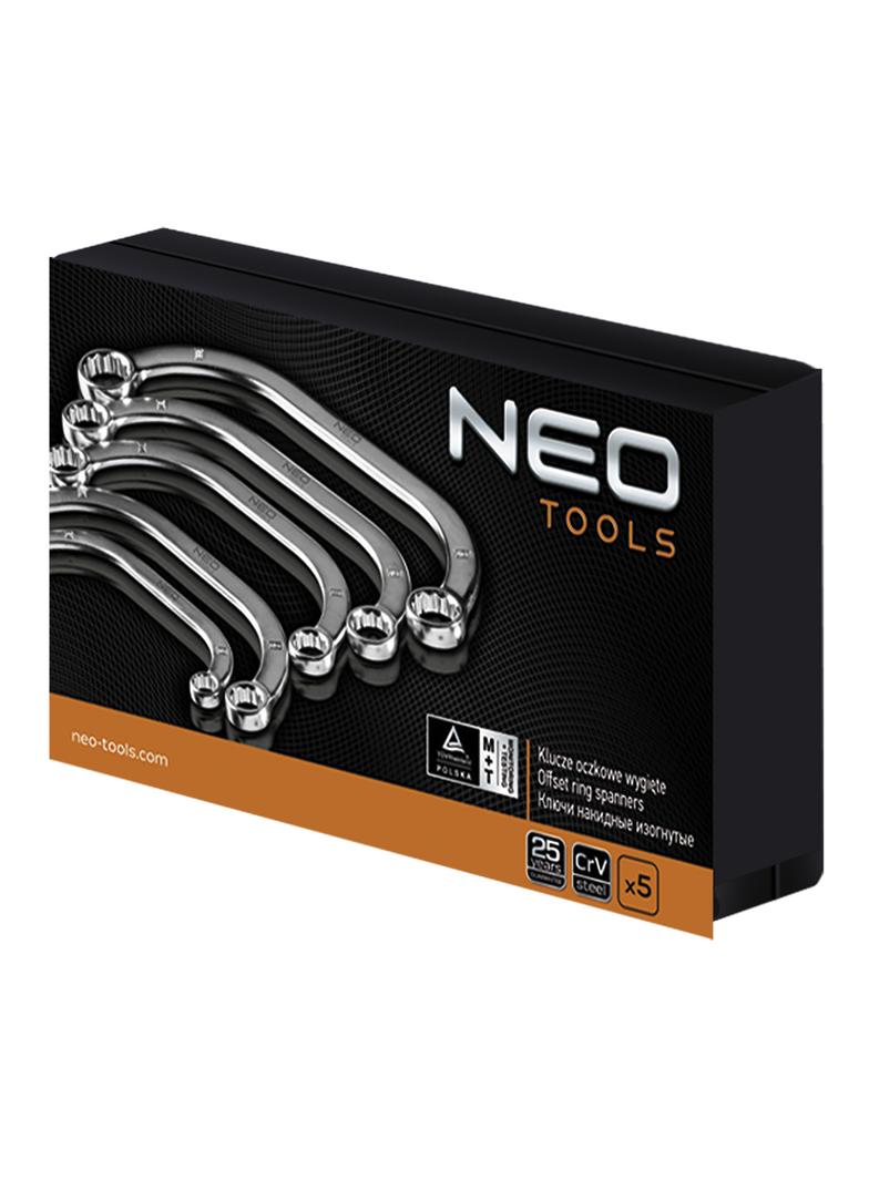 Klucze oczkowe wygięte 9-22 mm, zestaw 5 szt.