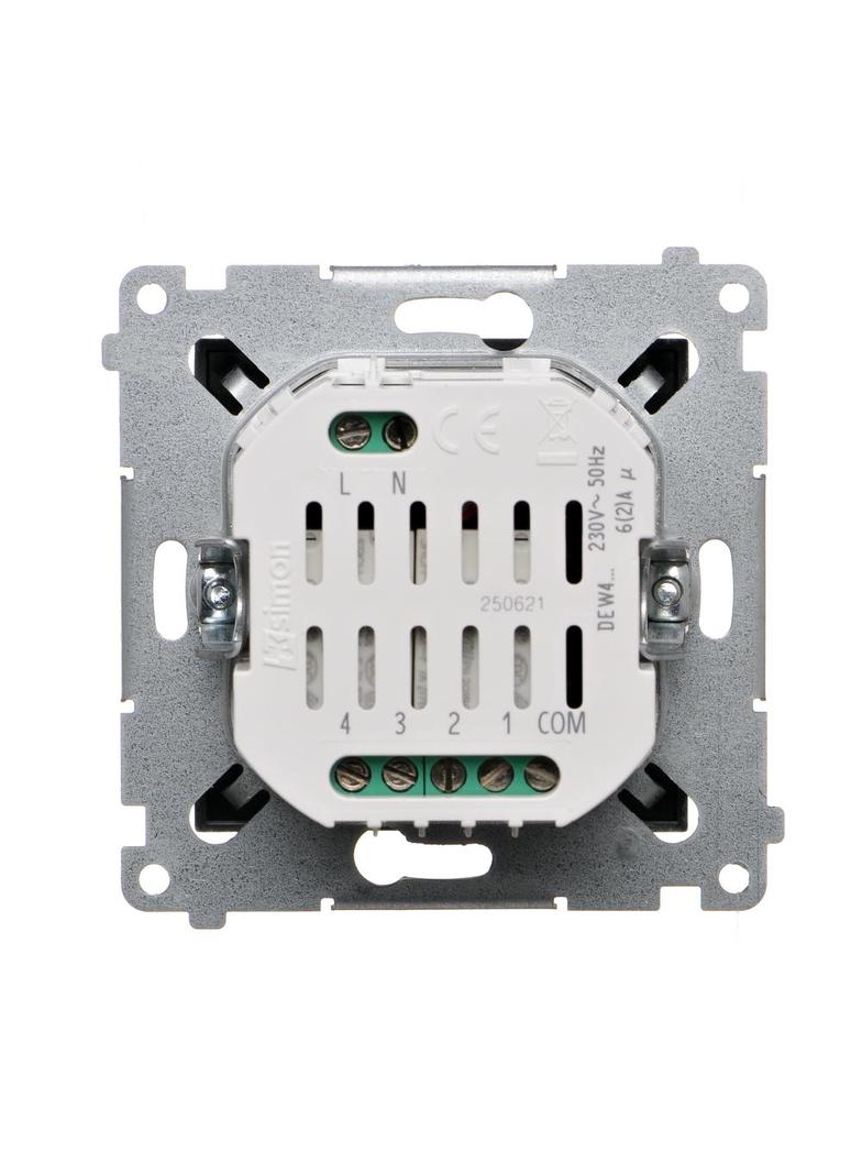 Simon 54 Elektroniczny łącznik/przycisk 4-krotny do sterowania 4 obwodami antracyt DEW4.01/48 KONTAKT