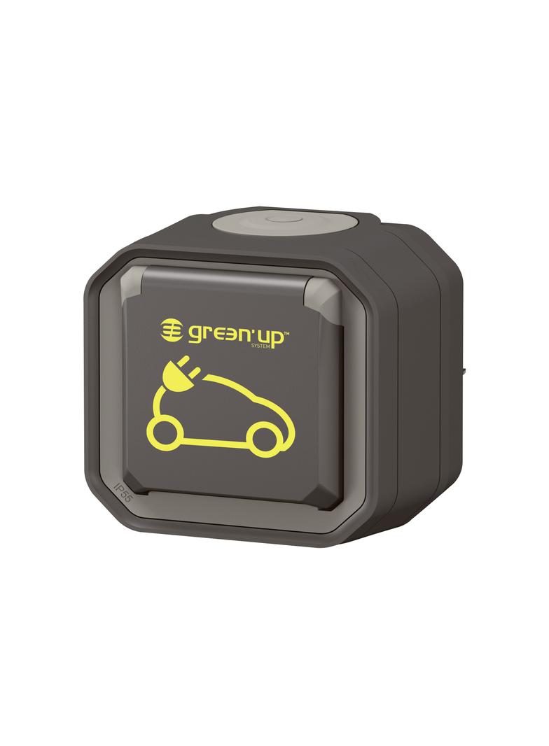 NOWE PLEXO - GN. ŁADOWANIA SAMOCHODÓW ELEKTRYCZNYCH NATYNKOWE 16A-250V~ ANTRACYT