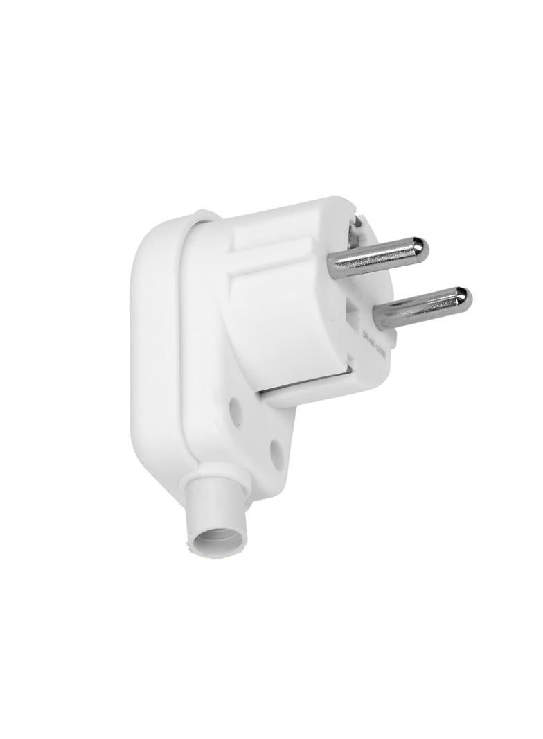 Wtyczka kątowa Uni-schuko rozbieralna biała OR-AE-13182 ORNO