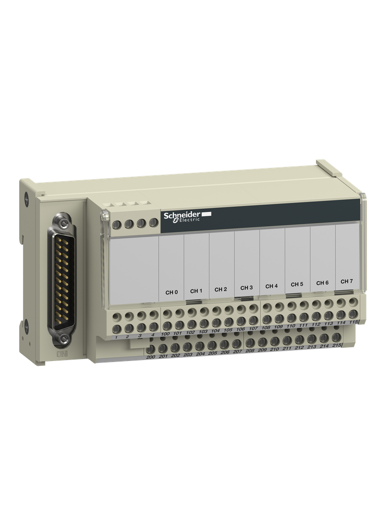 Modicon ABE7, podbaza rozdzielcza, liczniki i kanały analogowe, 8 kanałów ABE7CPA02