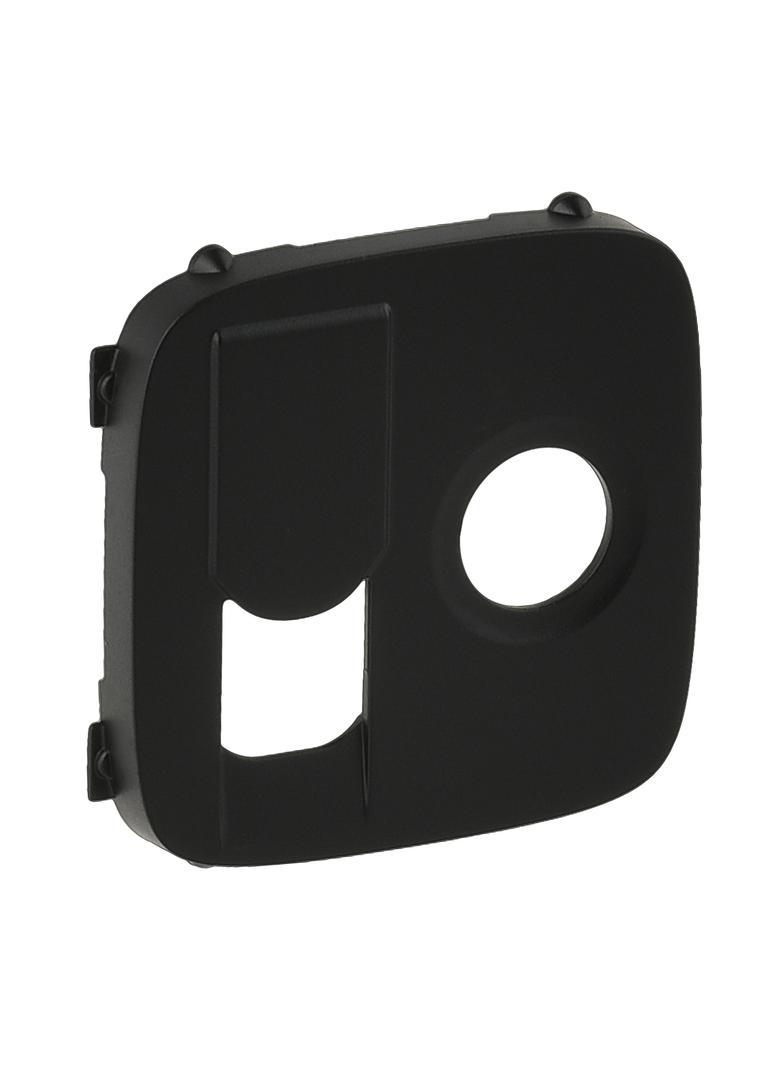 VALENA ALLURE - PLAKIETKA CZARNA GNIAZDA TV + RJ 45, Legrand