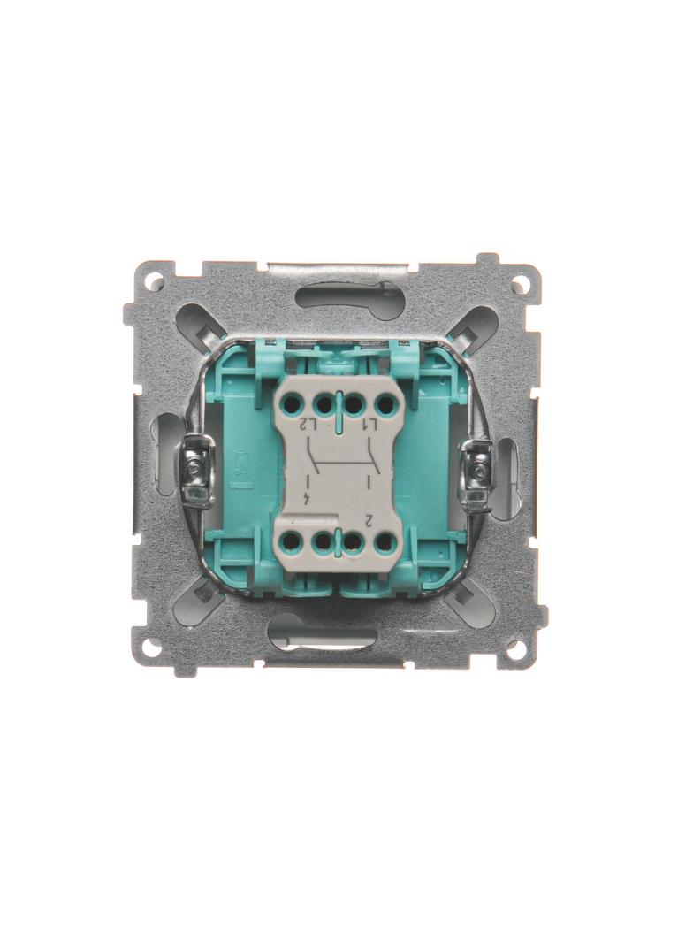 Simon Basic Łącznik dwubiegunowy 10A 250V szybkozłączka srebrny mat BMW2.01/43 KONTAKT
