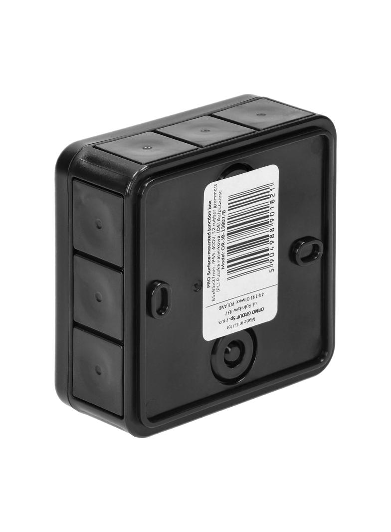 Puszka n/t PRO IP55 400V 12 przepustów gumowych 85x85x37mm czarny OR-JB-13807/B ORNO