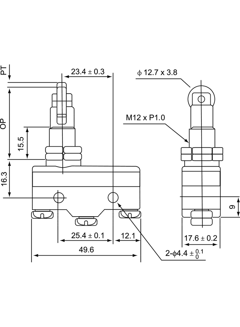 ŁĄCZNIK MINIATUROWY POPYCHACZ Z ROLKĄ MS1309 SPAMEL
