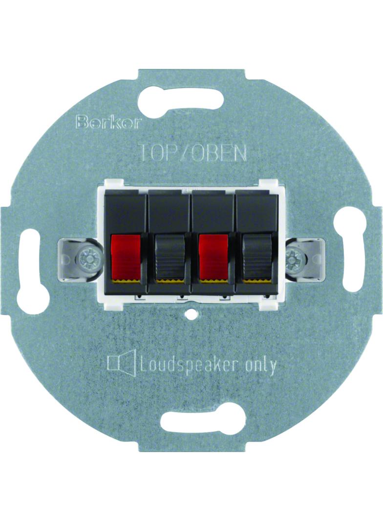 BERKER one.platform Mechanizm gniazda głośnikowego stereofonicznego podwójna antracyt 457305 HAGER
