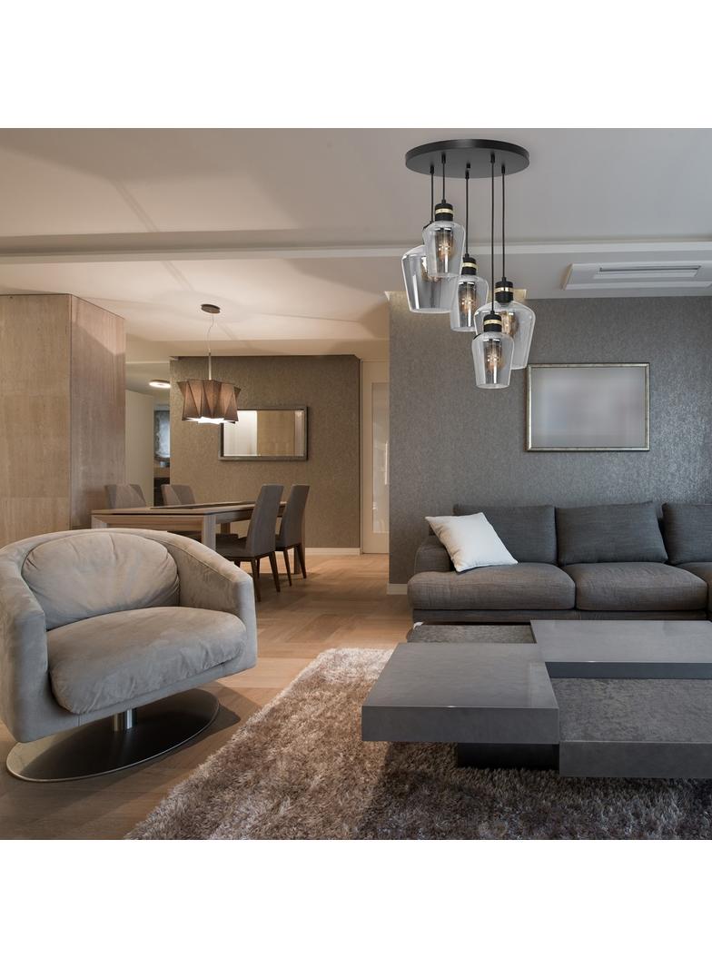 lampa wisząca Richmond 5xE27 czarno/złota MLP6542 Milagro