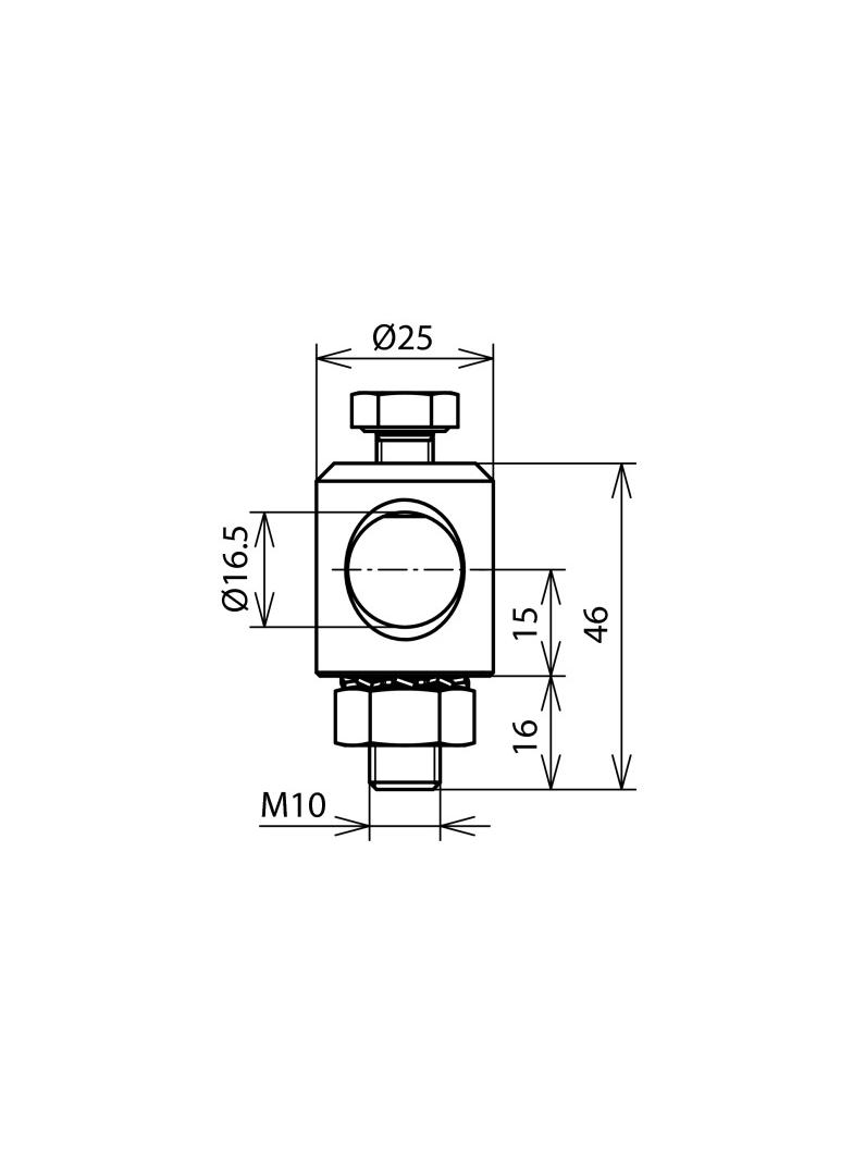 Bolec mocujący na fi 16 mm, Al