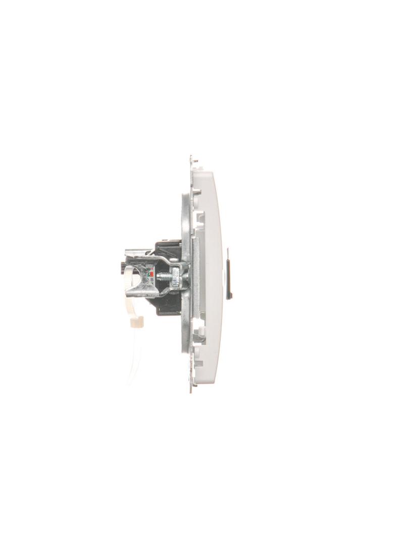 Simon Basic Gniazdo komputerowe RJ45 kategoria 6 pojedyncze z przesłoną przeciwkurzową . Montaż na łapki lub wkręty biały BM61.01/11 KONTAKT