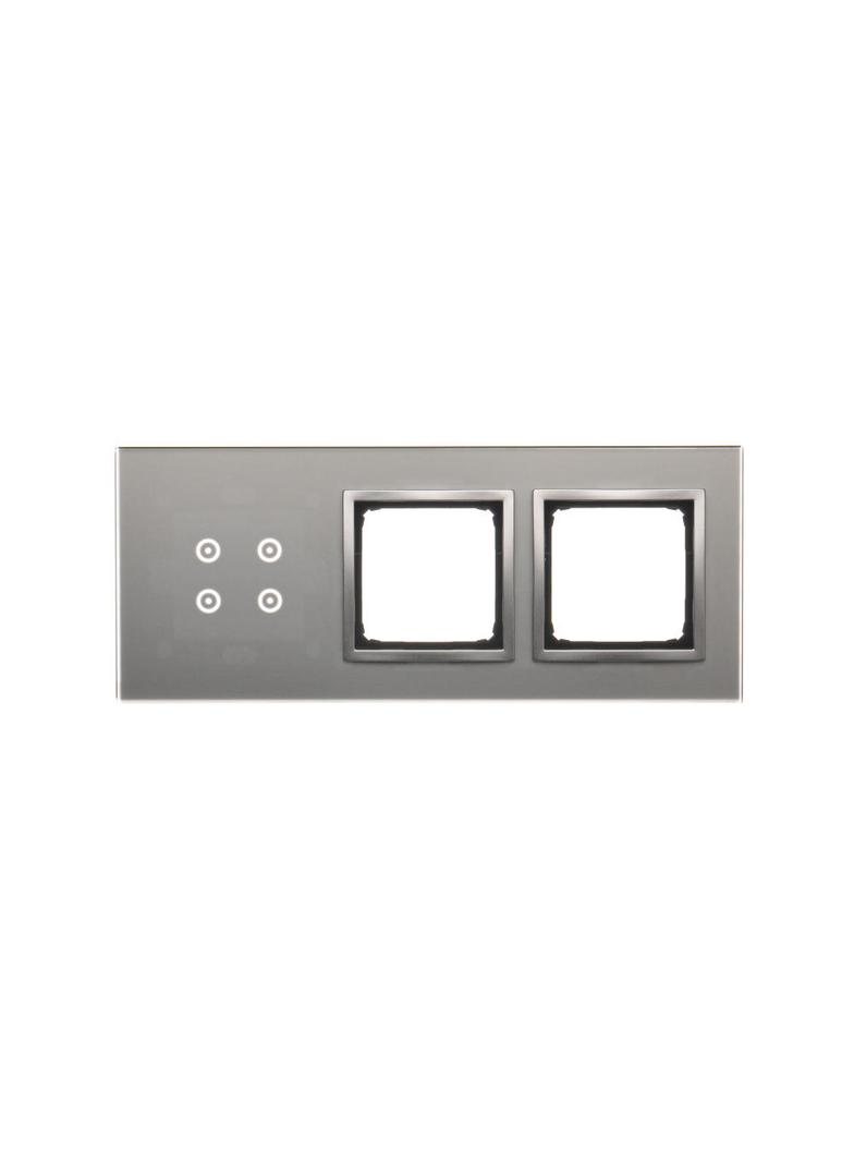 Simon 54 Touch Panel dotykowy S54 Touch 3 moduły 4 pola dotykowe + 2 otwory na osprzęty S54 srebrna mgła DSTR3400/71 KONTAKT