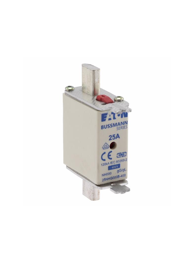 NH FUSE 25A 400V GG/GL SIZE 000 Wkładka NH000 25A 400V GL/GG podwójny wskaźnik 25NHG000B-400 EATON