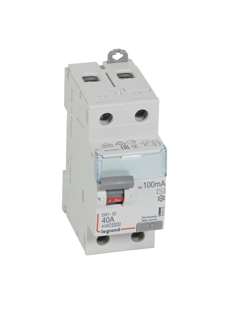 WYŁĄCZNIK RÓŻNICOWOPRĄDOWY P 302 2P 40A 100MA TYP AC SERII DX3, Legrand