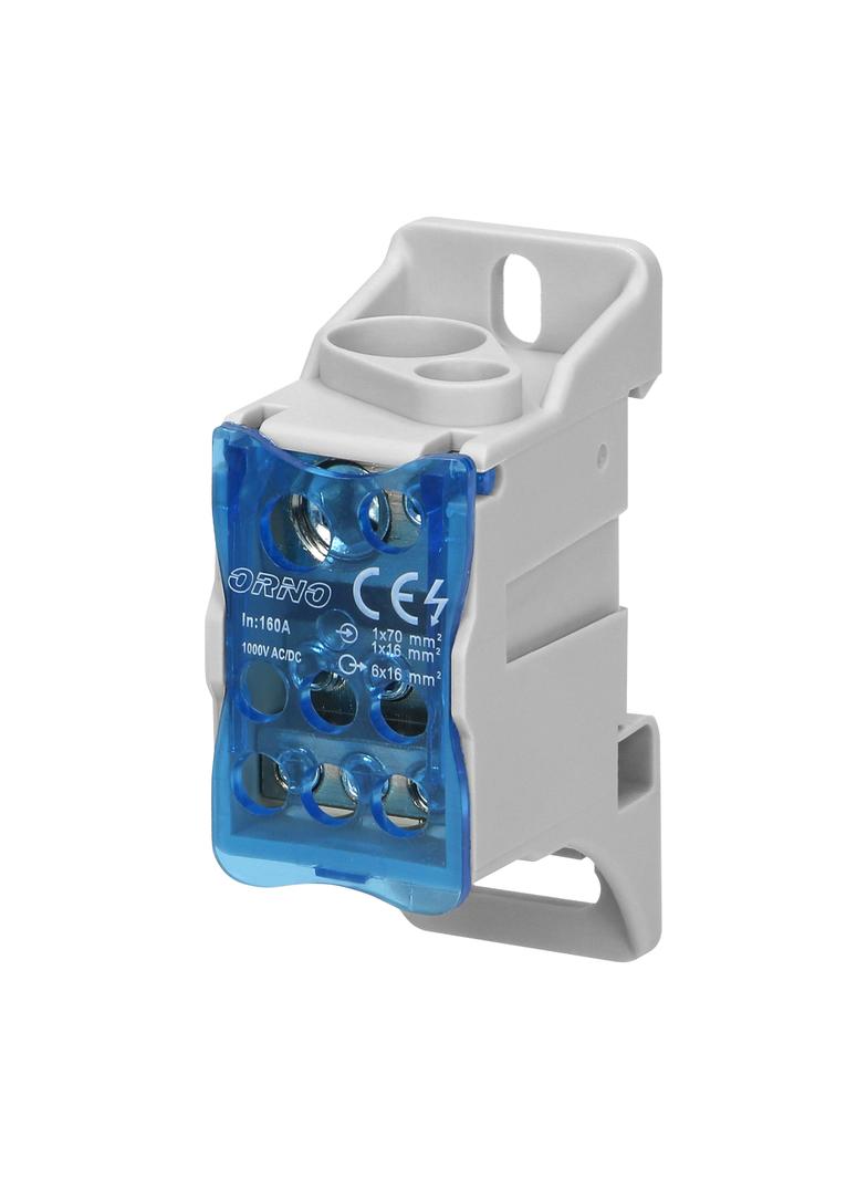 Blok rozdzielczy 160A zacisk wejściowy 1x16 i 1x70mm2 zaciski wyjściowe 6x16mm2 OR-LZ-8200/160 ORNO