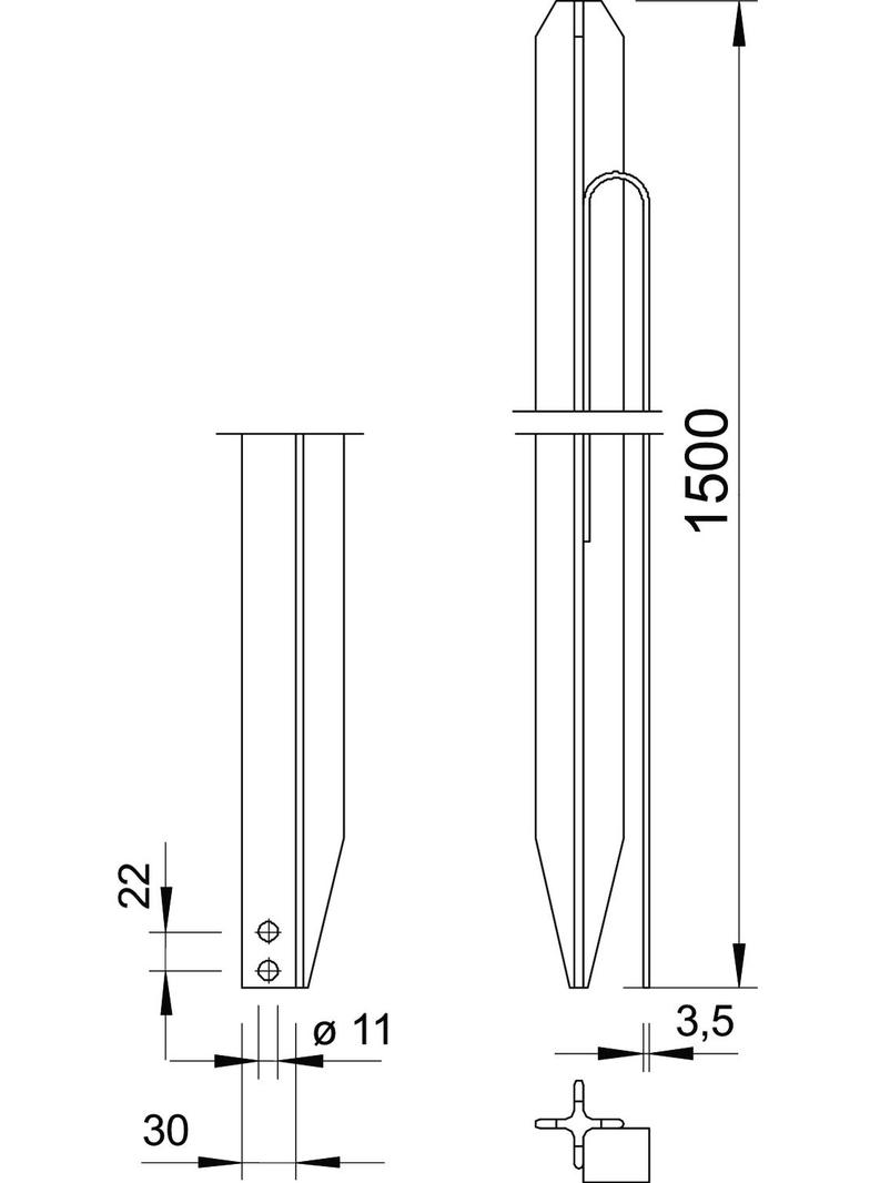 213/1500/M, UZIOM PROFILOWY-DŁ.1,5M.Z TAŚM.
