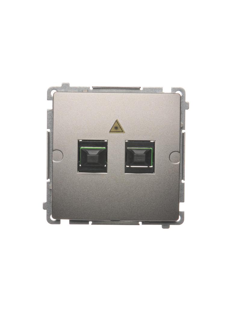 Simon Basic Gniazdo światłowodowe / optyczne podwójne SC/APC satynowy