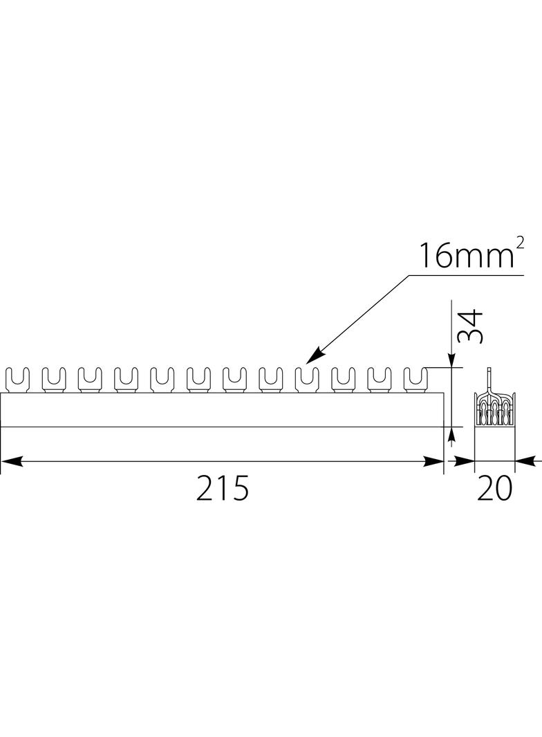 Szyna łączeniowa widełkowa 4P 12M 16mm2 S124F16 S12 4F -16 OPATÓWEK