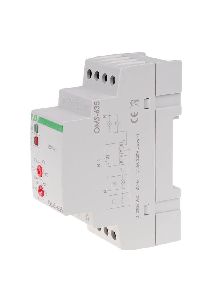 OGRANICZNIK POBORU MOCY, Z AUTOMATEM SCHODOWYM, REGULACJA OBCIĄŻENIA 200-1000VA , I=16A , 2 MODUŁY