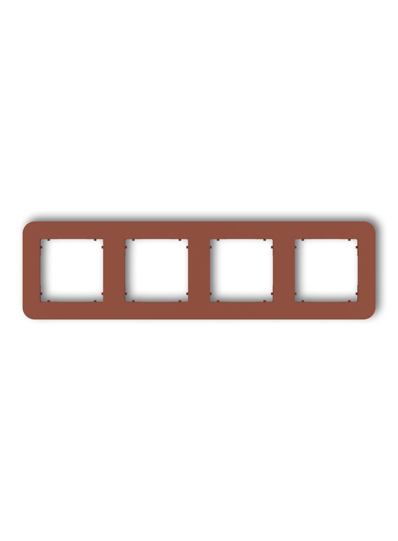 MINI Ramka uniwersalna poczwórna zaokrąglona z tworzywa terakota