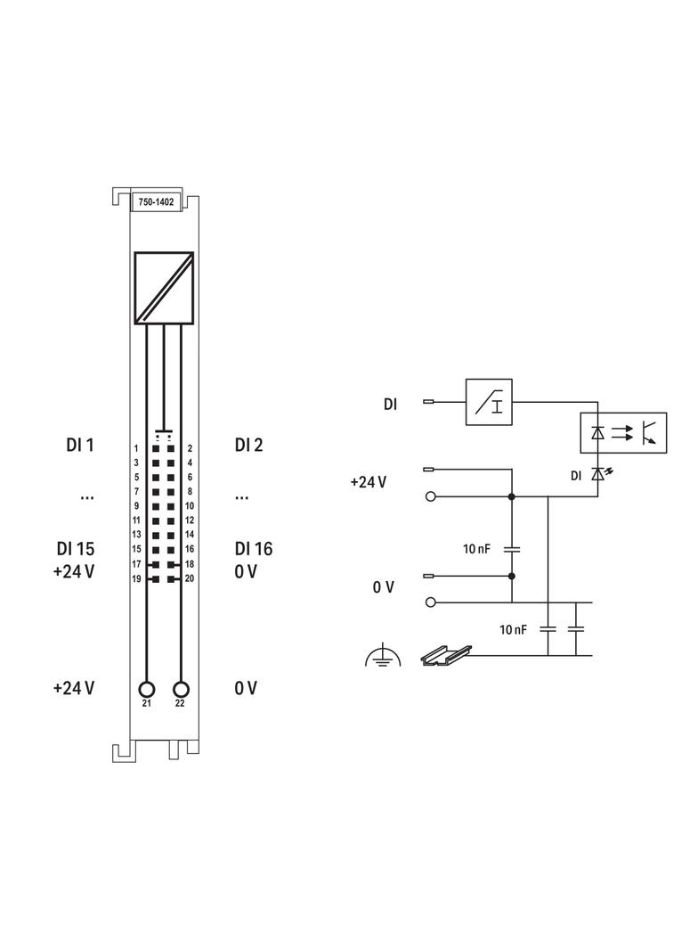 moduł 16DI 24V DC 3.0ms ze złączem do przewodu taśmowego WAGO