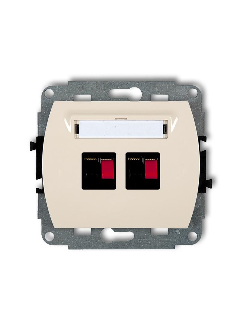 TREND Mechanizm gniazda głośnikowego podwójnego beżowy