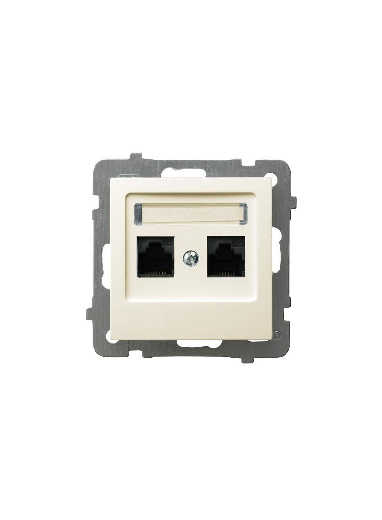 AS Gniazdo komputerowe podwójne, kat. 5e MMC - kolor ecru