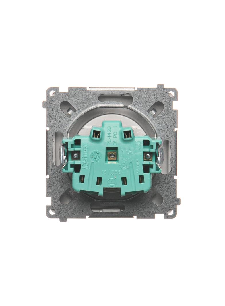 Simon Basic Gniazdo wtyczkowe z uziemieniem 16A 250V zaciski śrubowe stal inox BMGZ1.01/21 KONTAKT