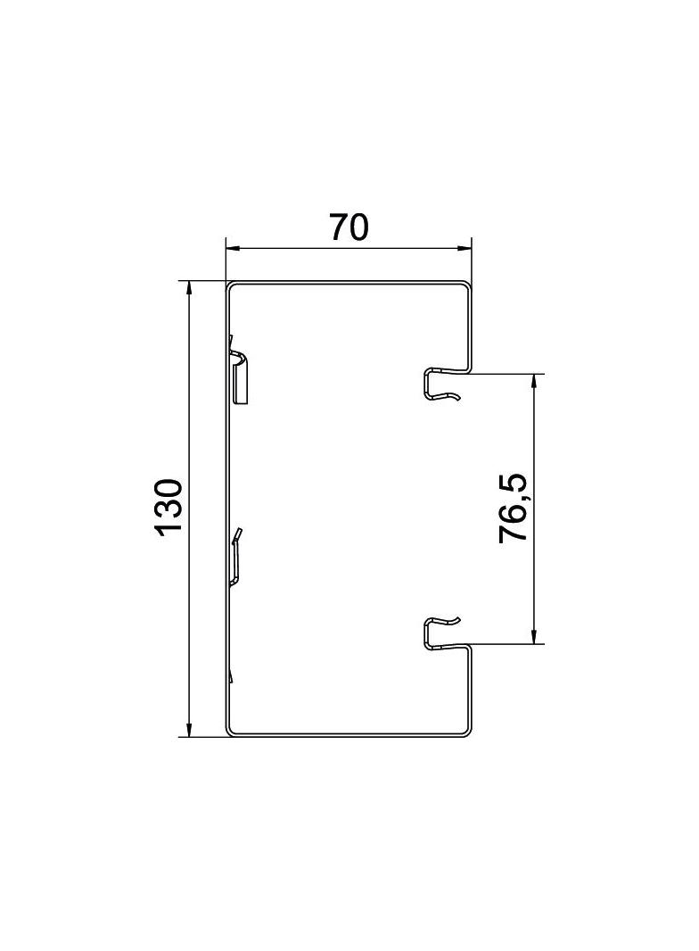 GS-S70130RW, Kanał podparapetowy 70X130 CZ.B.