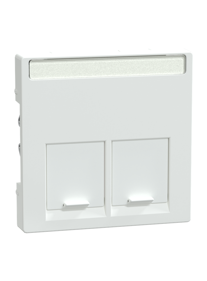 Merten, System M, płytka centralna podwójna do złącza RJ45 Schneider Electric, biały active