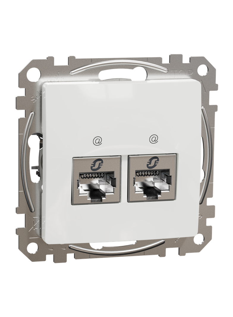 Sedna Design & Elements, gniazdo komputerowe 2xRJ45 kategoria 6A STP, białe