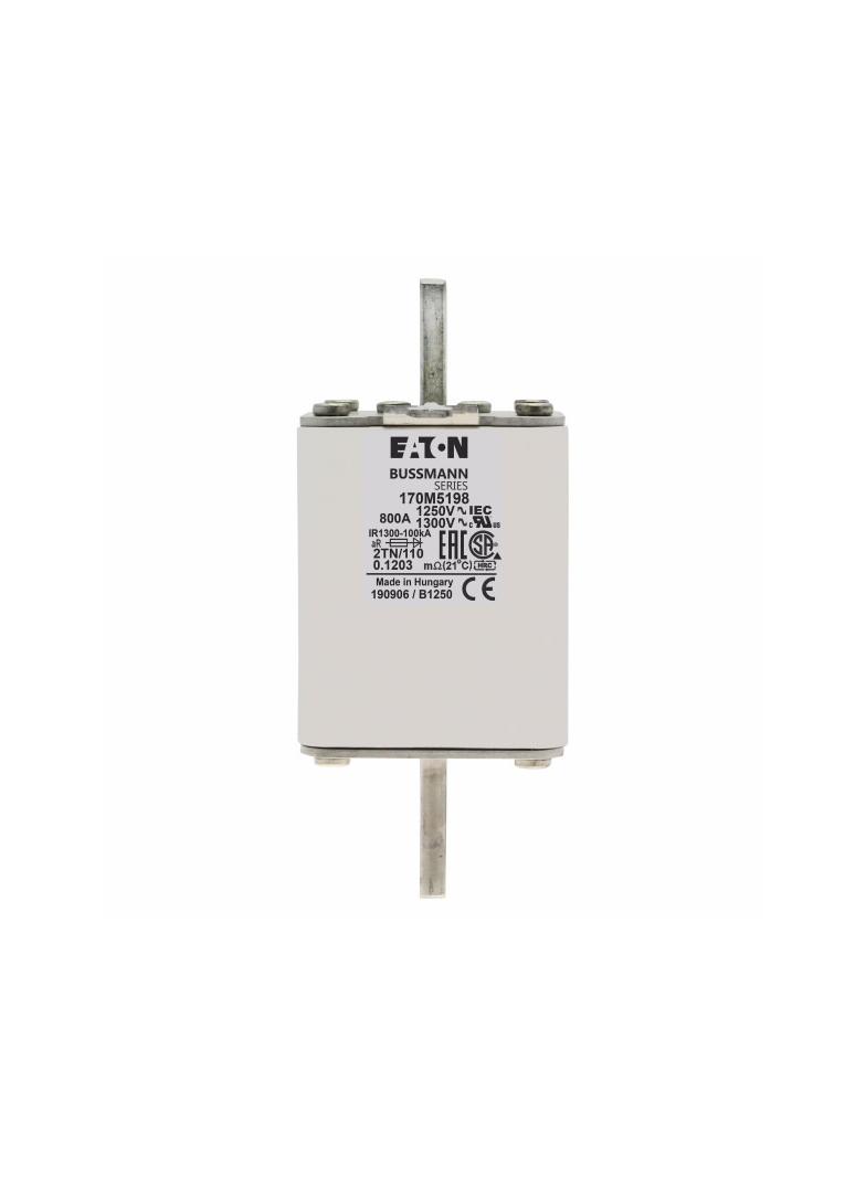 FUSE 800A 1250V 2TN/110 AR CU Wkładka szybka 800A AC 1250V rozmiar 2 61x75x138 mm aR DIN I 170M5198