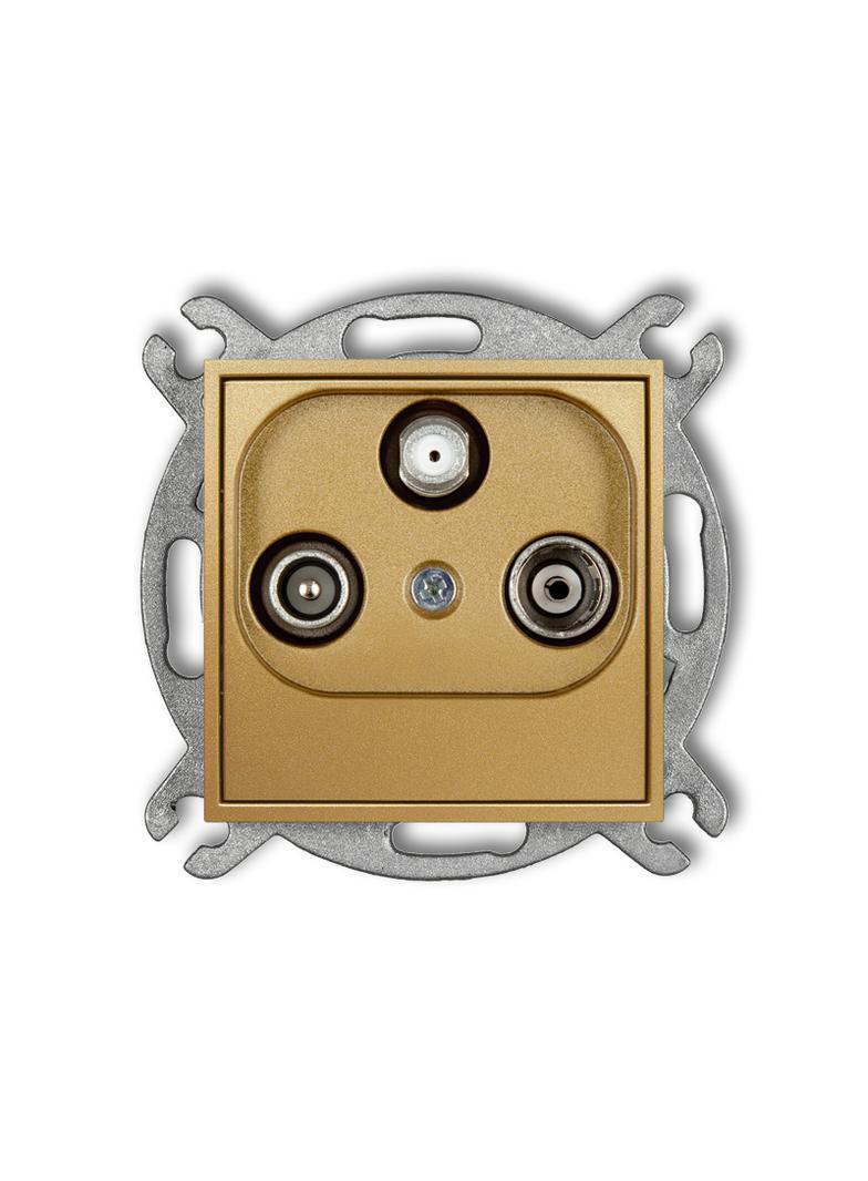 ICON Mechanizm gniazda abonenckiego RTV-SAT końcowego (2 wejścia antenowe) złoty