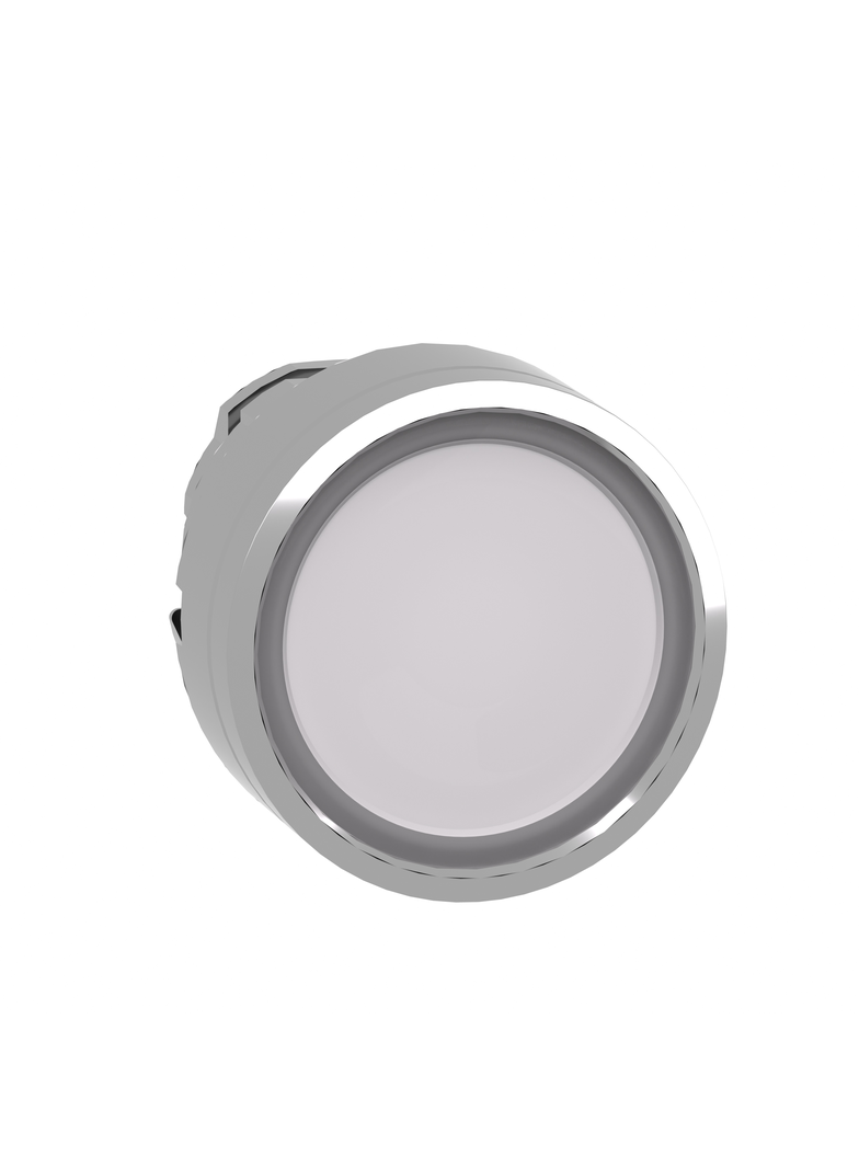 Harmony XB4 Główka przycisku płaskiego metalowego, biała z możliwością wstawienia legendy