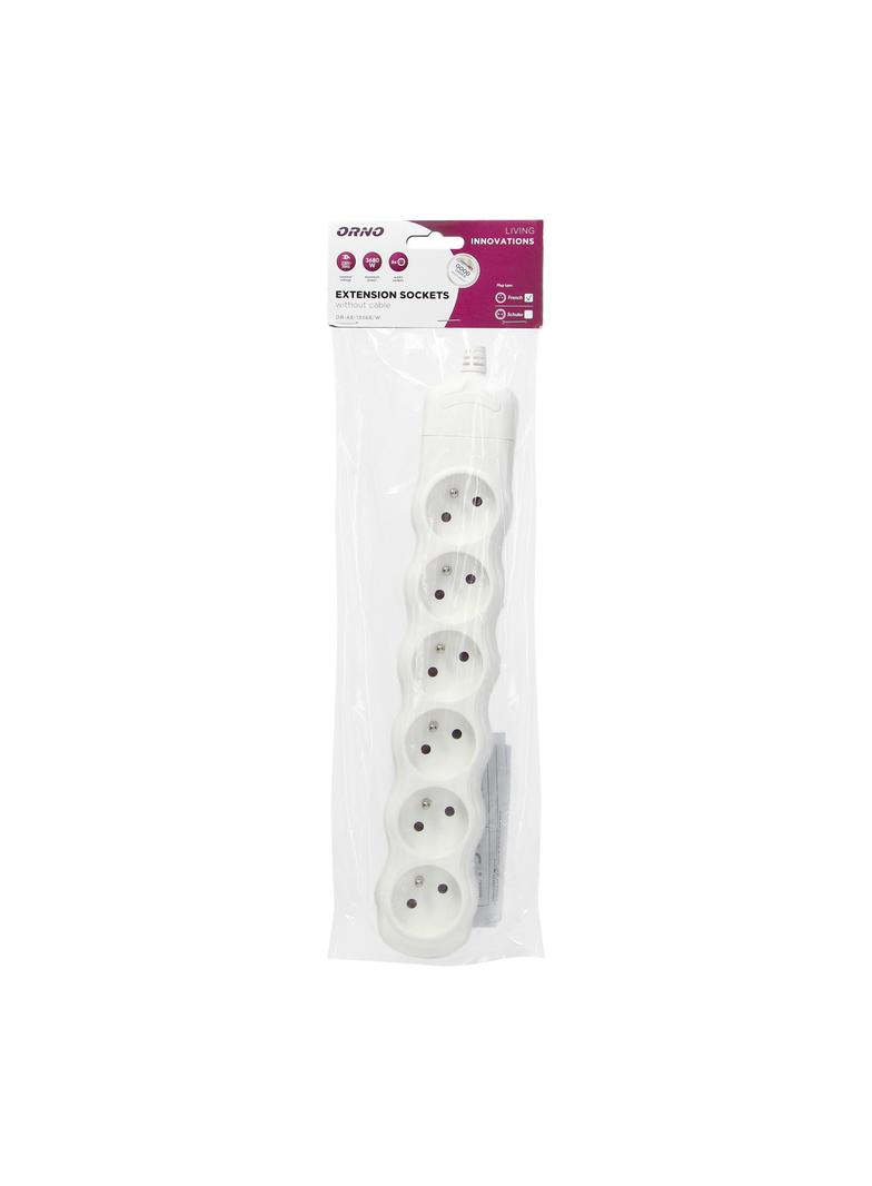 Rozgałęźnik wielogniazdowy 6x2P+Z, biały OR-AE-13268/W ORNO