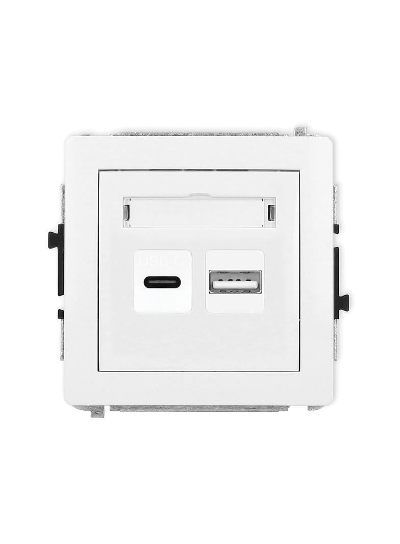 DECO Ładowarka USB podwójna USB C + USB A, 20W max. biały DCUSB-8 KARLIK