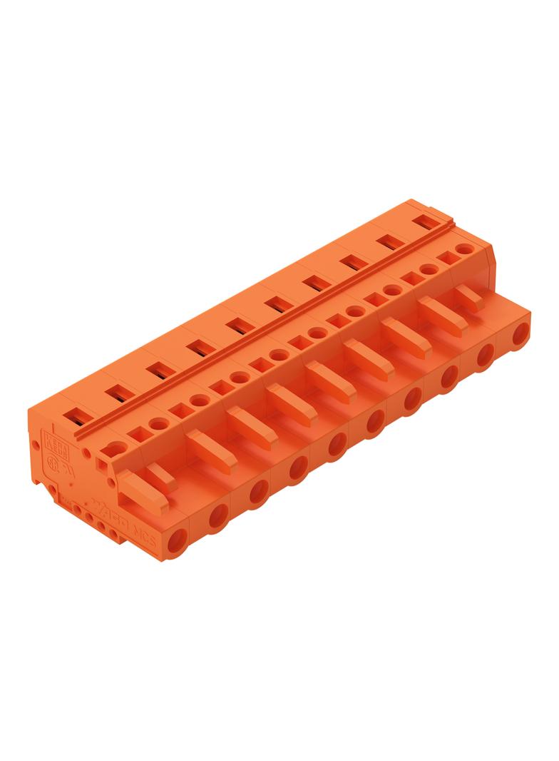 MCS-MIDI Classic gniazdo 10-bieg. pomarańczowe raster 7,62 mm /25szt./ WAGO