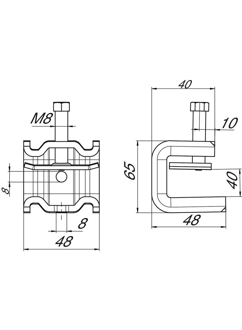SSP 20-40 M8 V4A Zacisk nośny