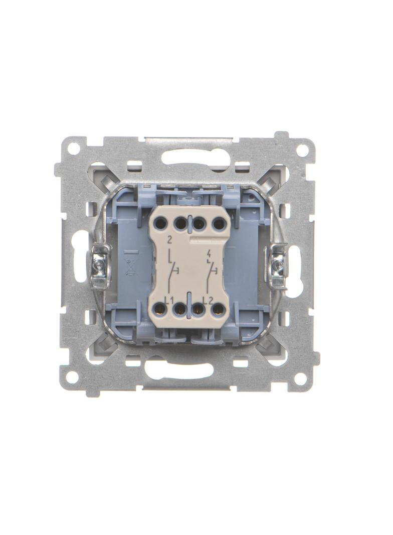 Simon 55 Przycisk zwierny podwójny zwierny bez piktogramu szybkozłączka Jasnoszary mat