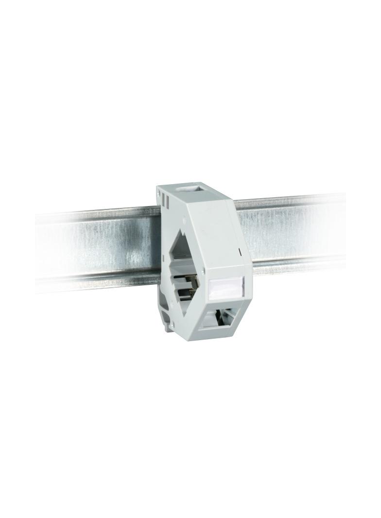 Adapter na szynie DIN dla jednego modułu Keystone jasnoszary