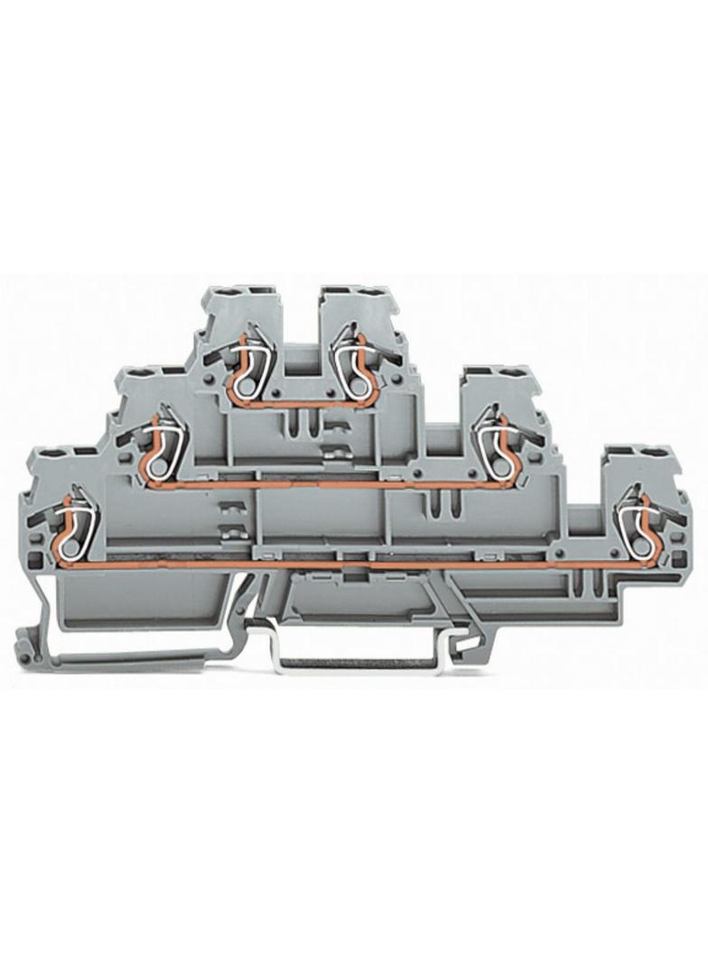 złączka trzypiętrowa L/L/N 2,5 mm2 szara