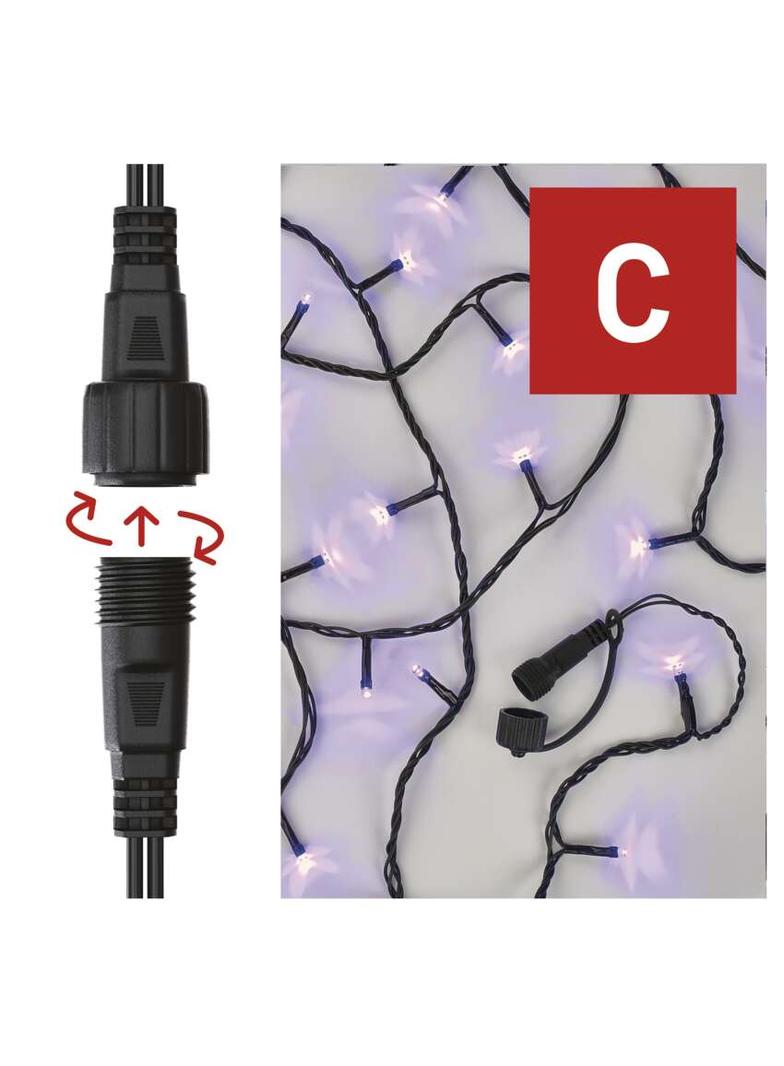 Lampki choinkowe łączone Standard 100 LED 10m fioletowy IP44 timer D1AF01 EMOS