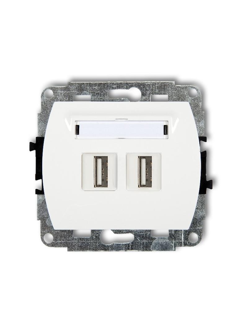 TREND Mechanizm gniazda podwójnego 2xUSB A-A 3.0 biały