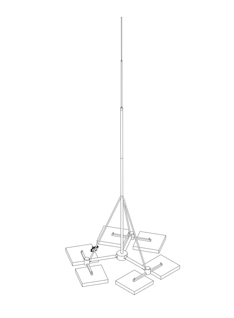 Maszt odgr. wolnostojący na trójnogu h=8m fi 42,4/18/16/10 podst. 3x80kg