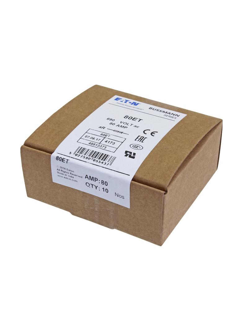 80AMP 690V IEC AC BS88 HIGH SPEED FUSE Wkładka szybka 80A AC 690V DC 500V BS88 19x77 mm a 80ET EATON