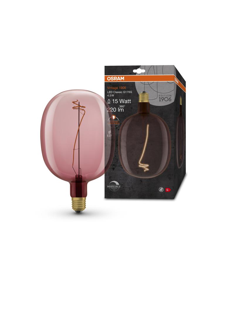 Lampa LED Vintage 1906 BALLON PINK dim 4,5W/816 E27