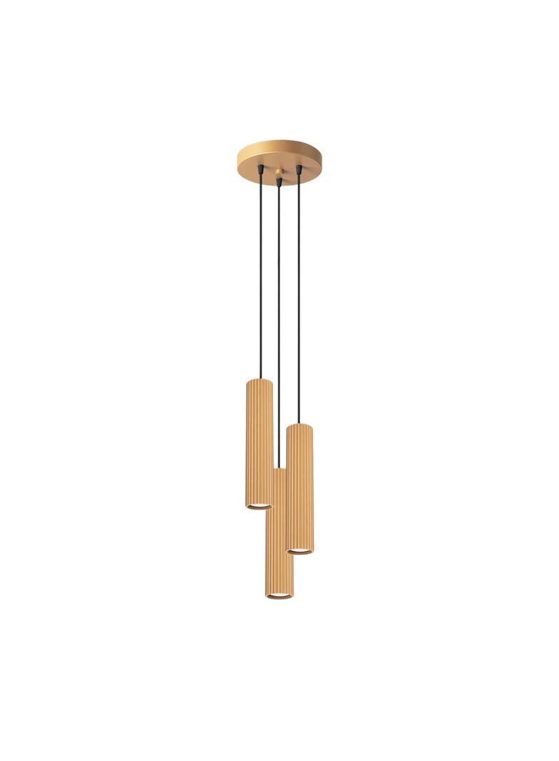 Sollux Lampa wisząca KARBON 3P złoty SL.1557