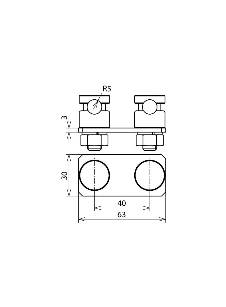 Płytka łącząca przewód HVI z iglicą 10 mm, stal nierdzewna NIRO