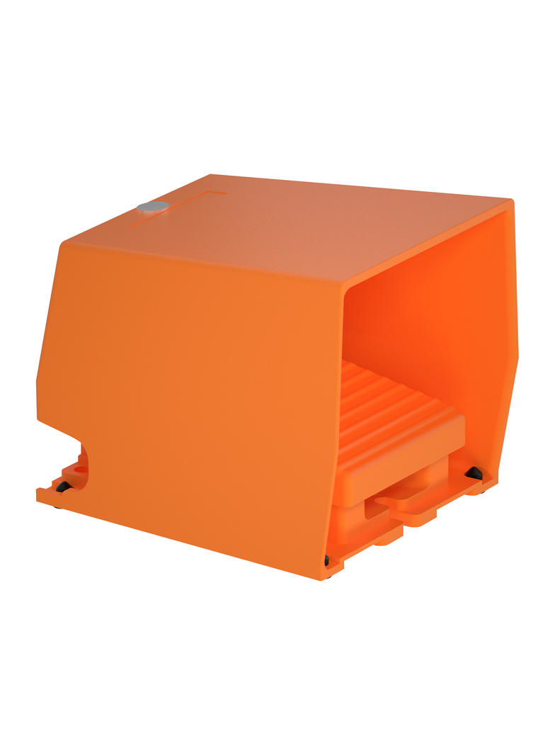 Harmony XPE Łącznik nożny pojedynczy z osłoną pomarańczowy 1 NC+1 NO metalowy XPER310