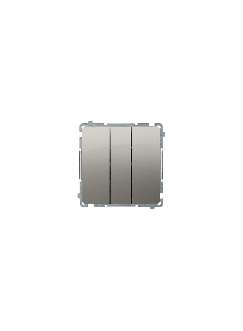 Simon Basic Przycisk potrójny z podświetleniem LED 10A 250V szybkozłączka satynowy BMP31L.01/29 KONTAKT
