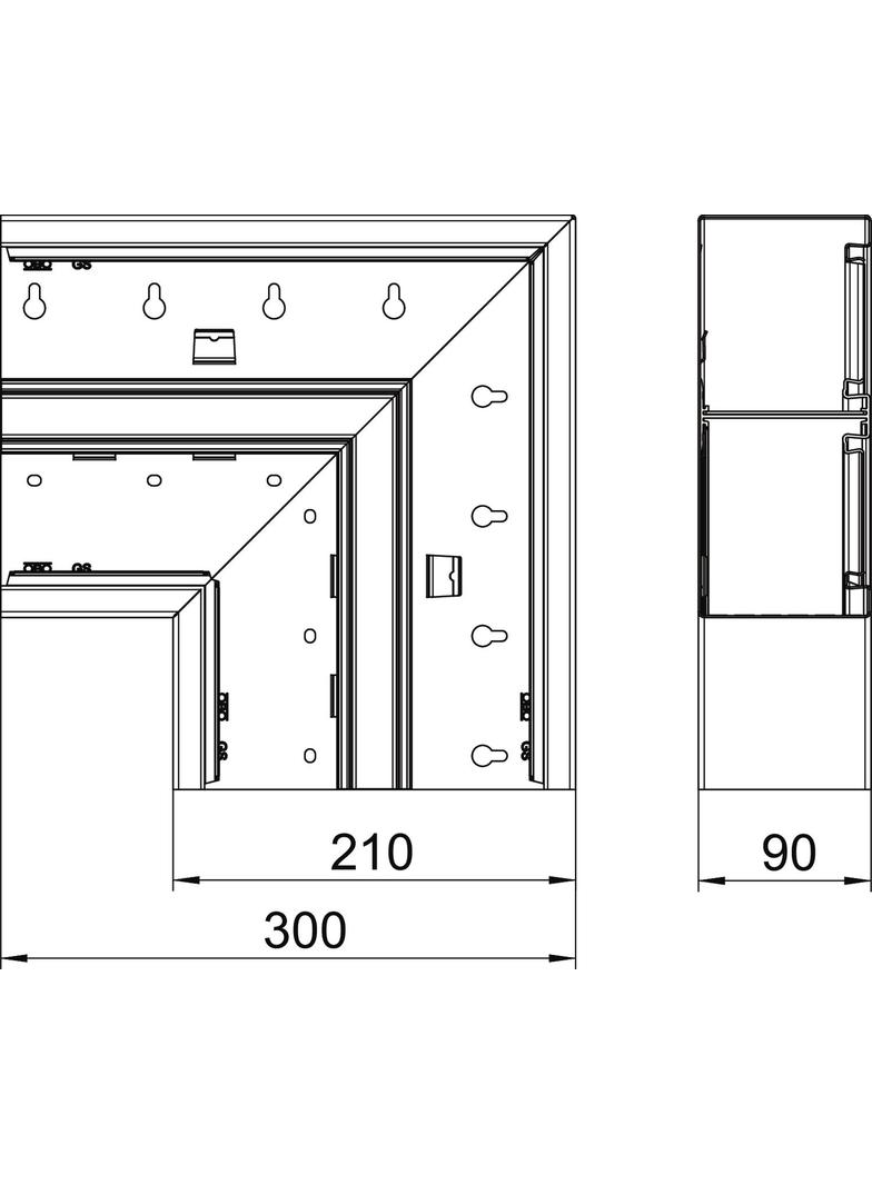 GS-DFF90210RW, Naroże płaskie 90X210 CZ.B.