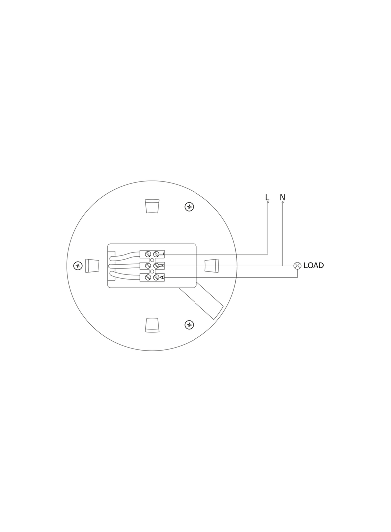 CZUJNIK RUCHU CR-3, MAX 1200W, AC220-240V, 50/60HZ, KĄT DZIAŁANIA 360*, ZASIĘG 6M ± 2,2-4M, IP20, NI